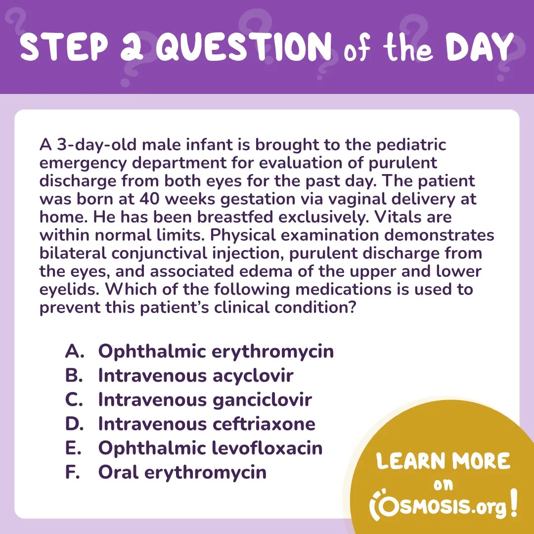 USMLE® Step 2 CK Question of the Day: Purulent Eye Discharge