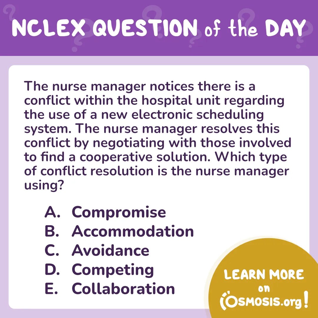 NCLEX-RN® Question of the Day: Conflict resolution