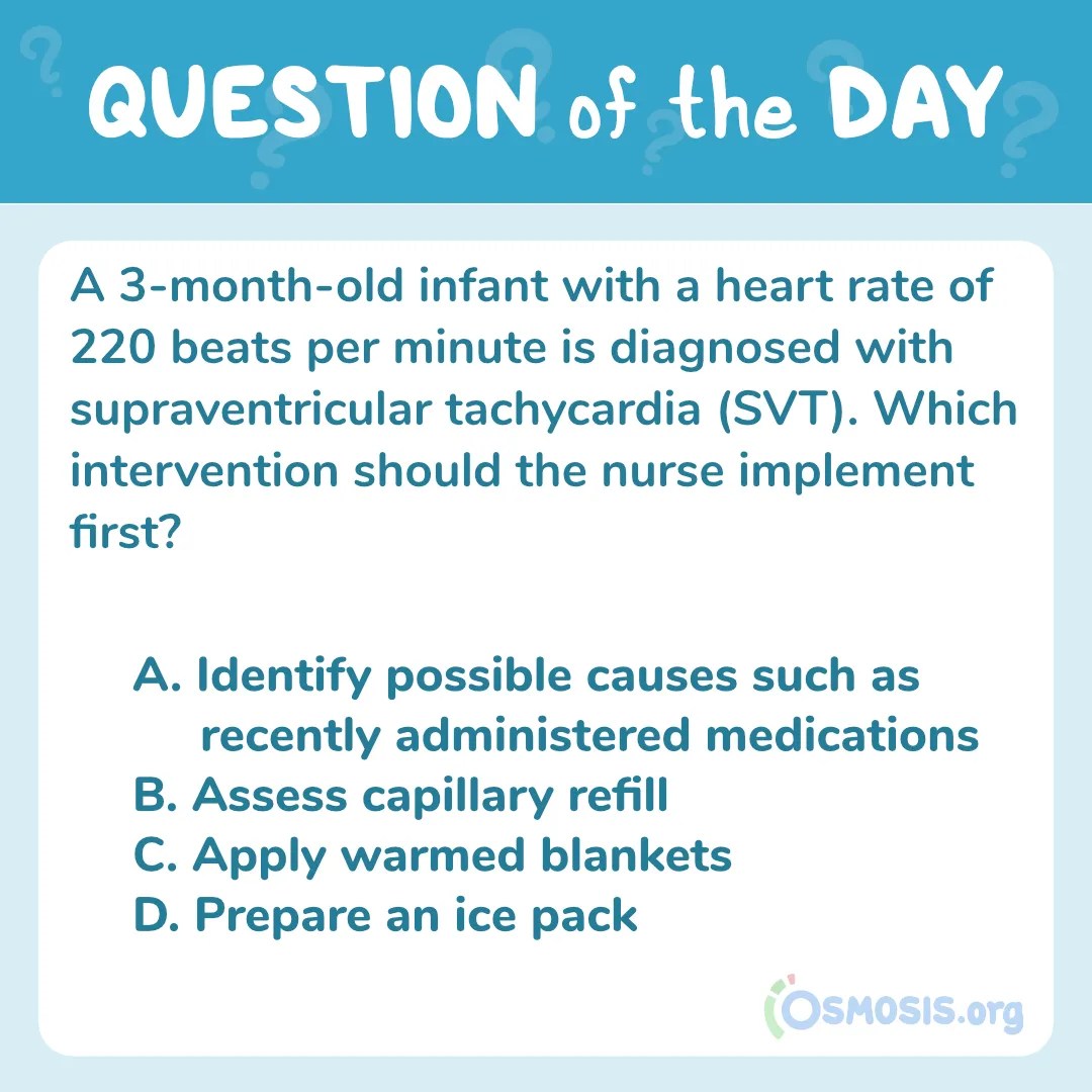 NCLEX-RN® Question of the Day: Supraventricular tachycardia (SVT) in an infant