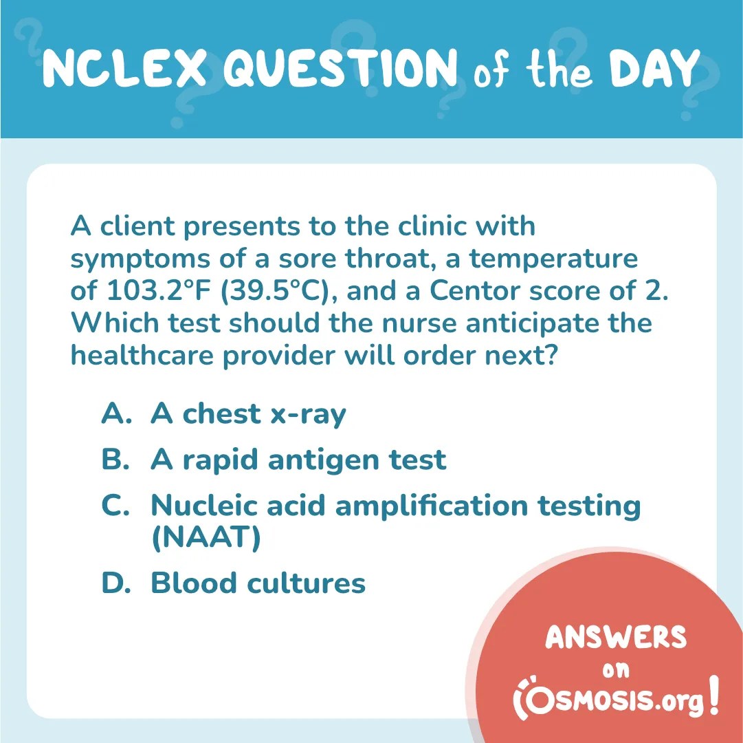 NCLEX-RN® Question of the Day: Healthcare Provider Orders for a Sore Throat and High Fever