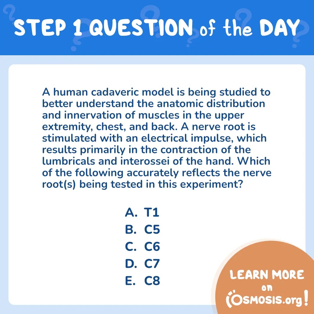 USMLE® Step 1 Question of the Day: Nerve roots