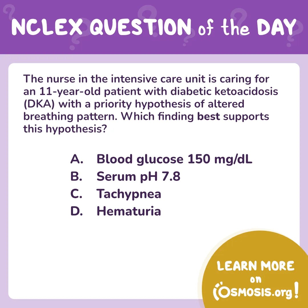 NCLEX-RN® Question of the Day: Diabetic ketoacidosis (DKA)