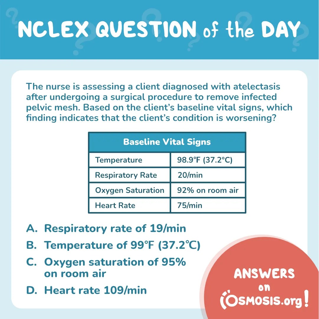 NCLEX-RN® Question of the Day: Atelectasis after removal of pelvic mesh
