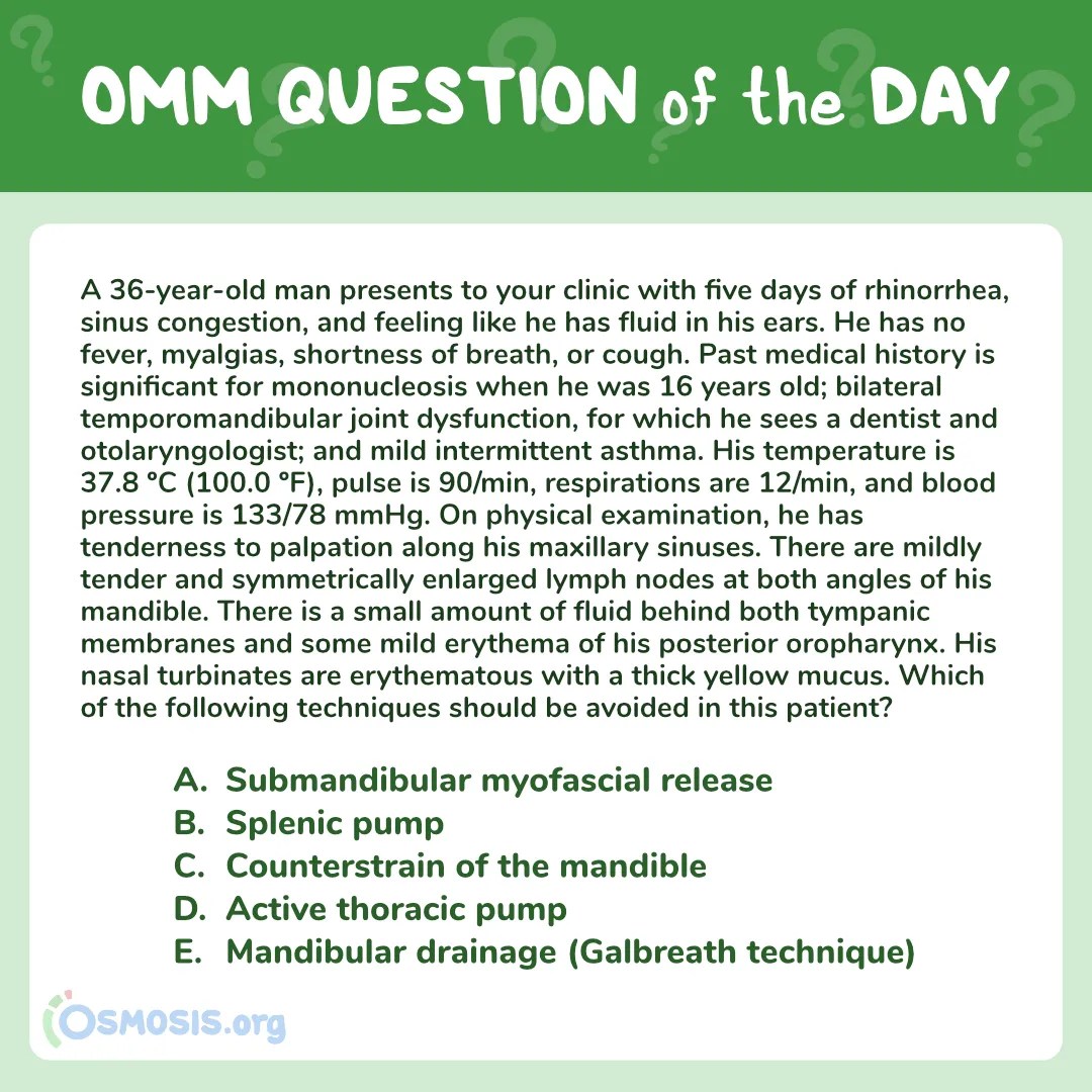 OMM Question of the Day: Treatment of the Lymphatics
