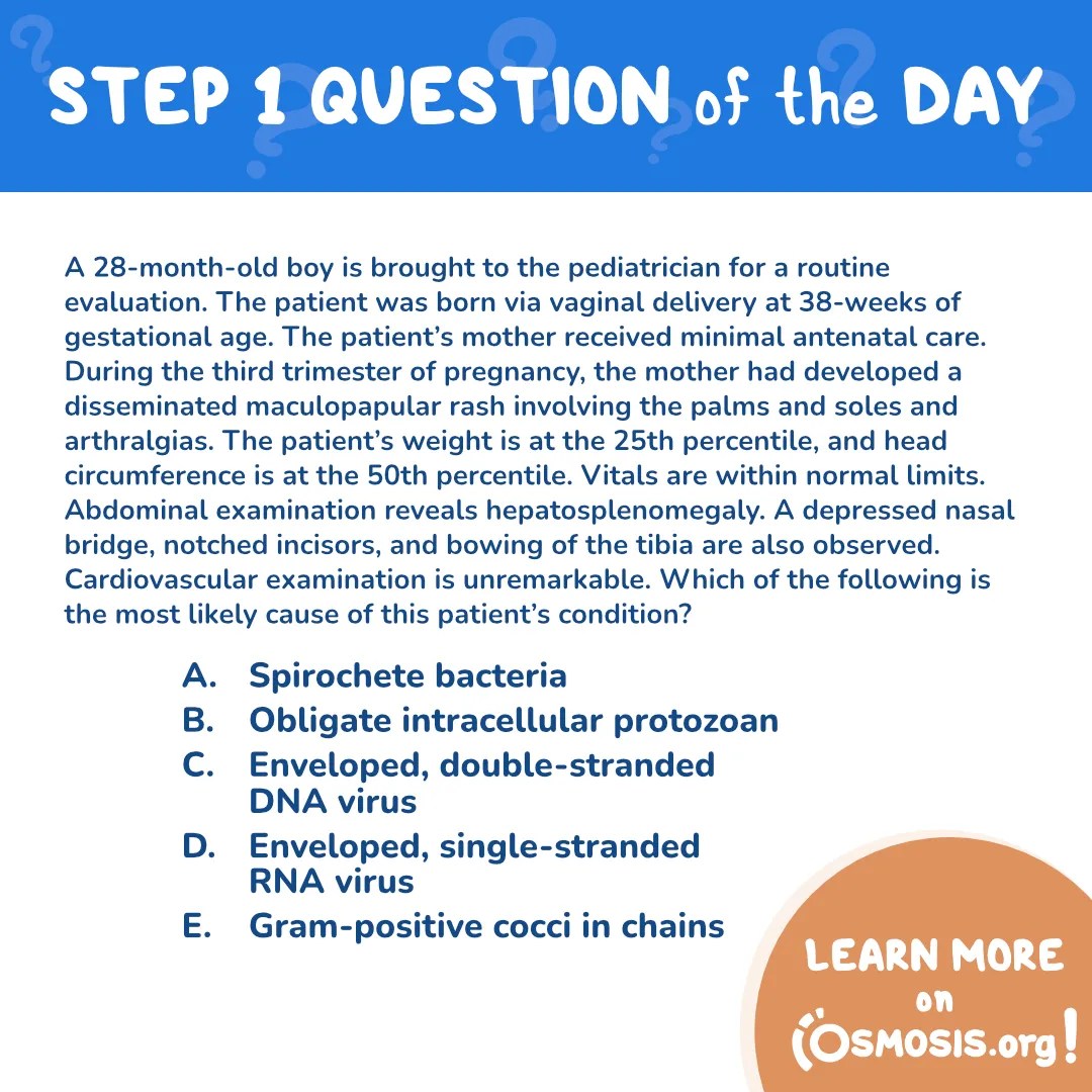 USMLE® Step 1 Question of the Day: Maternal infection