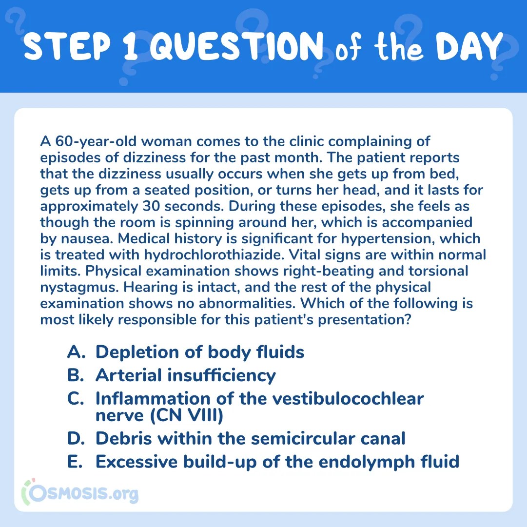 USMLE® Step 1 Question of the Day: Dizziness Episodes