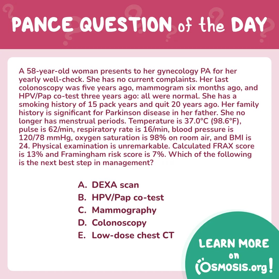 PANCE® Question of the Day: Gynecology exam
