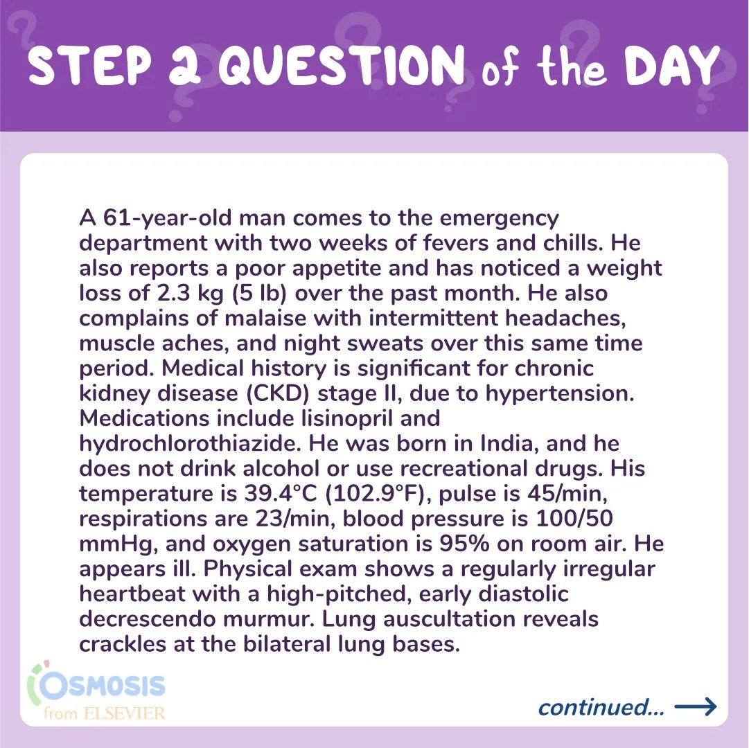 USMLE Step 2 CK Question of the Day Second Degree Mobitz type II AV block