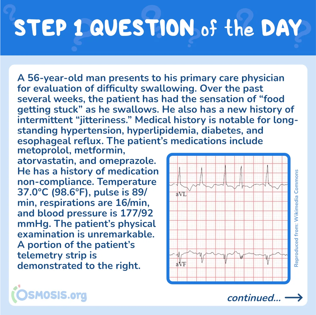 USMLE® Step 1 Question of the Day: Compression of the esophagus
