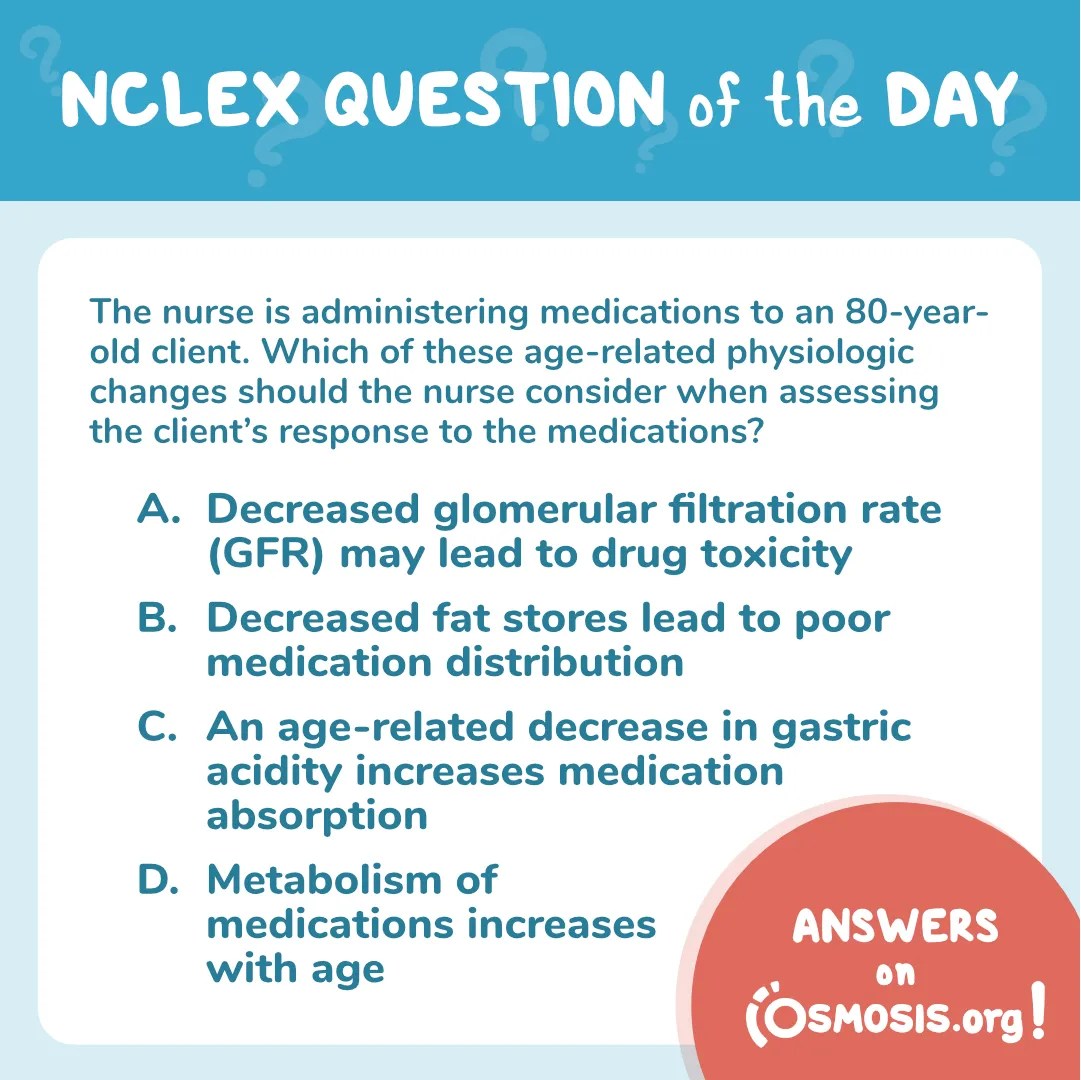 NCLEX Question of the Day Age Related Physiological Changes