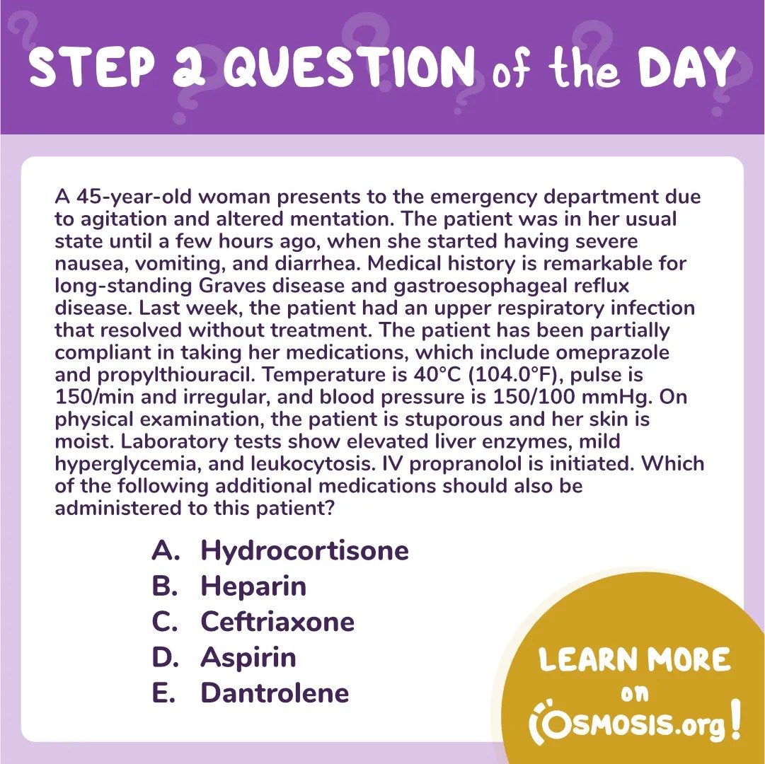 USMLE® Step 2 CK Question of the Day: Thyroid Storm