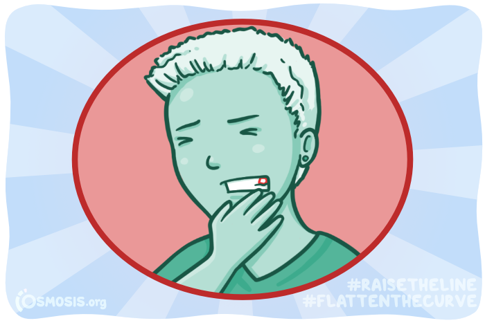 Osmosis illustration of a person with toothache.