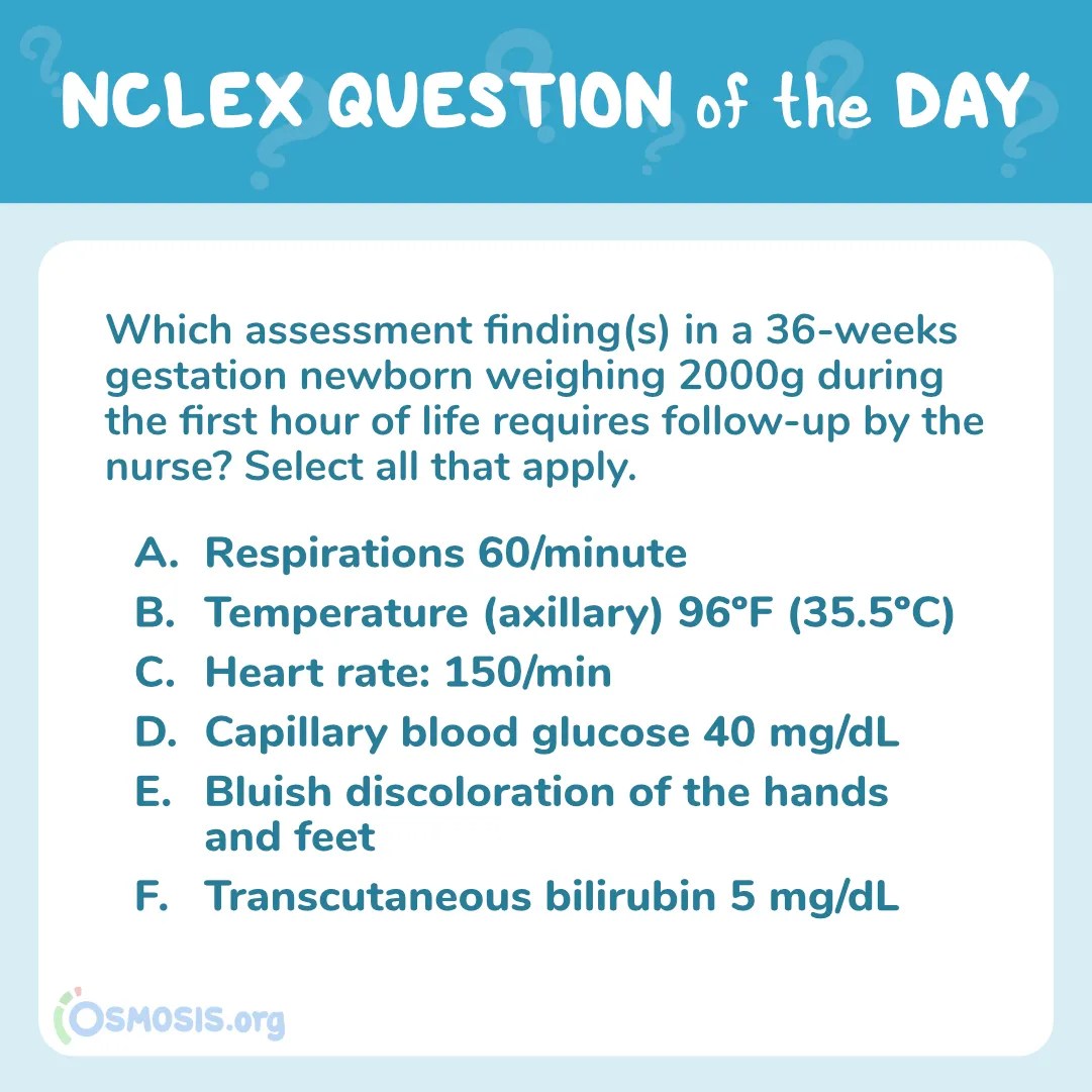 NCLEX-RN® Question of the Day: 36-Week Newborn Follow-Up