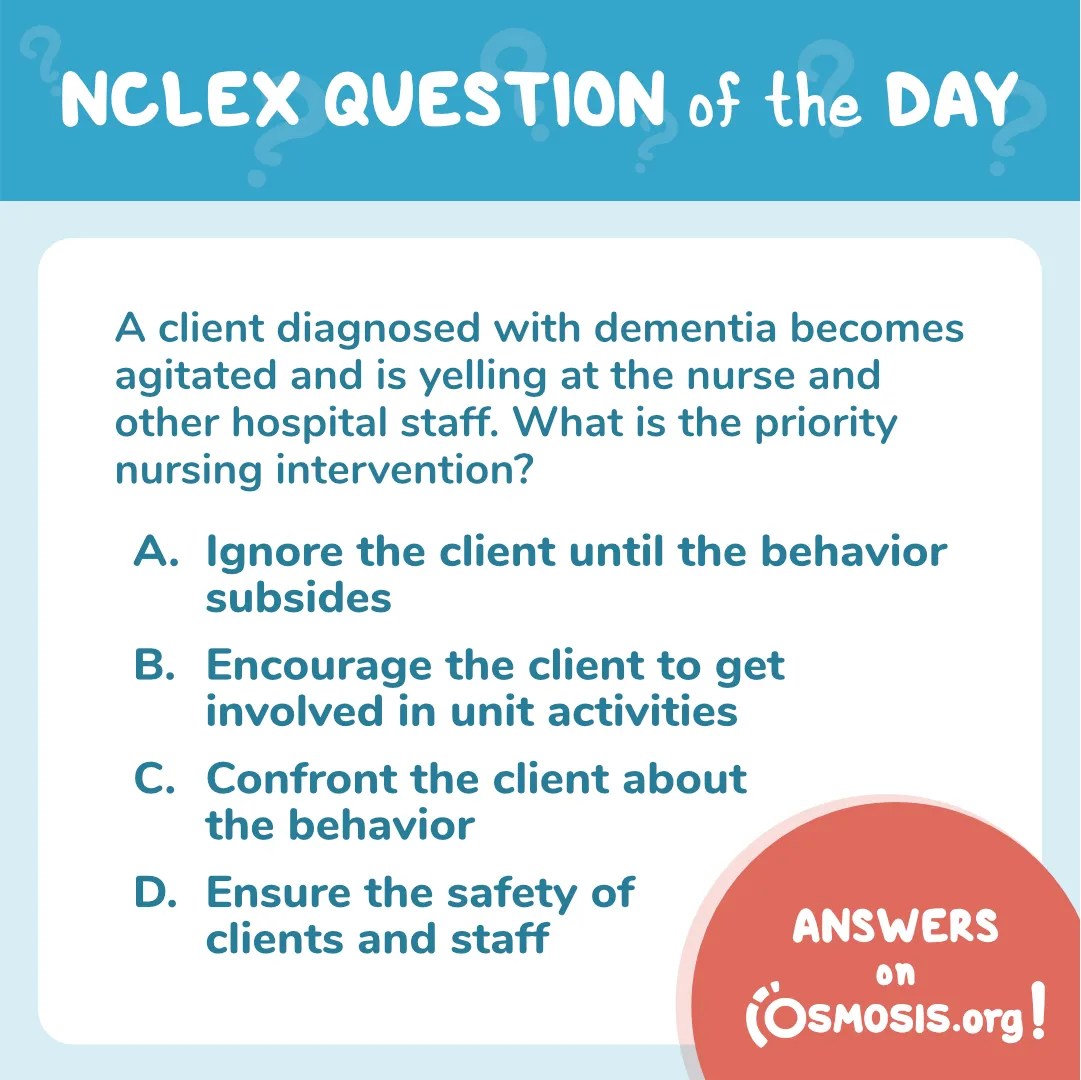 NCLEX-RN® Question of the Day: Agitated dementia client