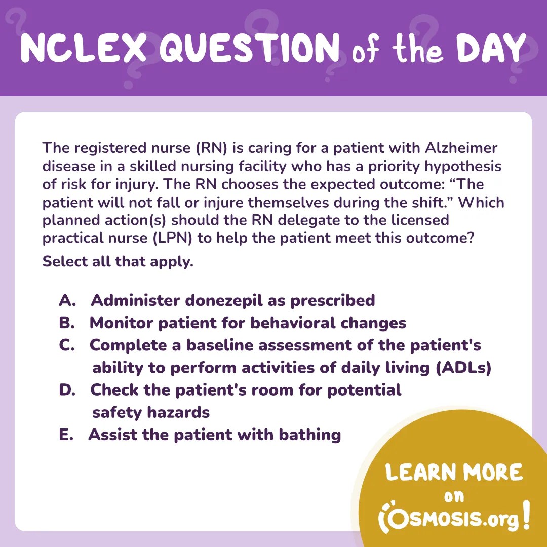 NCLEX-RN® Question of the Day: Alzheimer disease