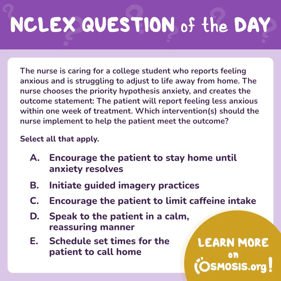 NCLEX-RN® Question of the Day: Anxiety