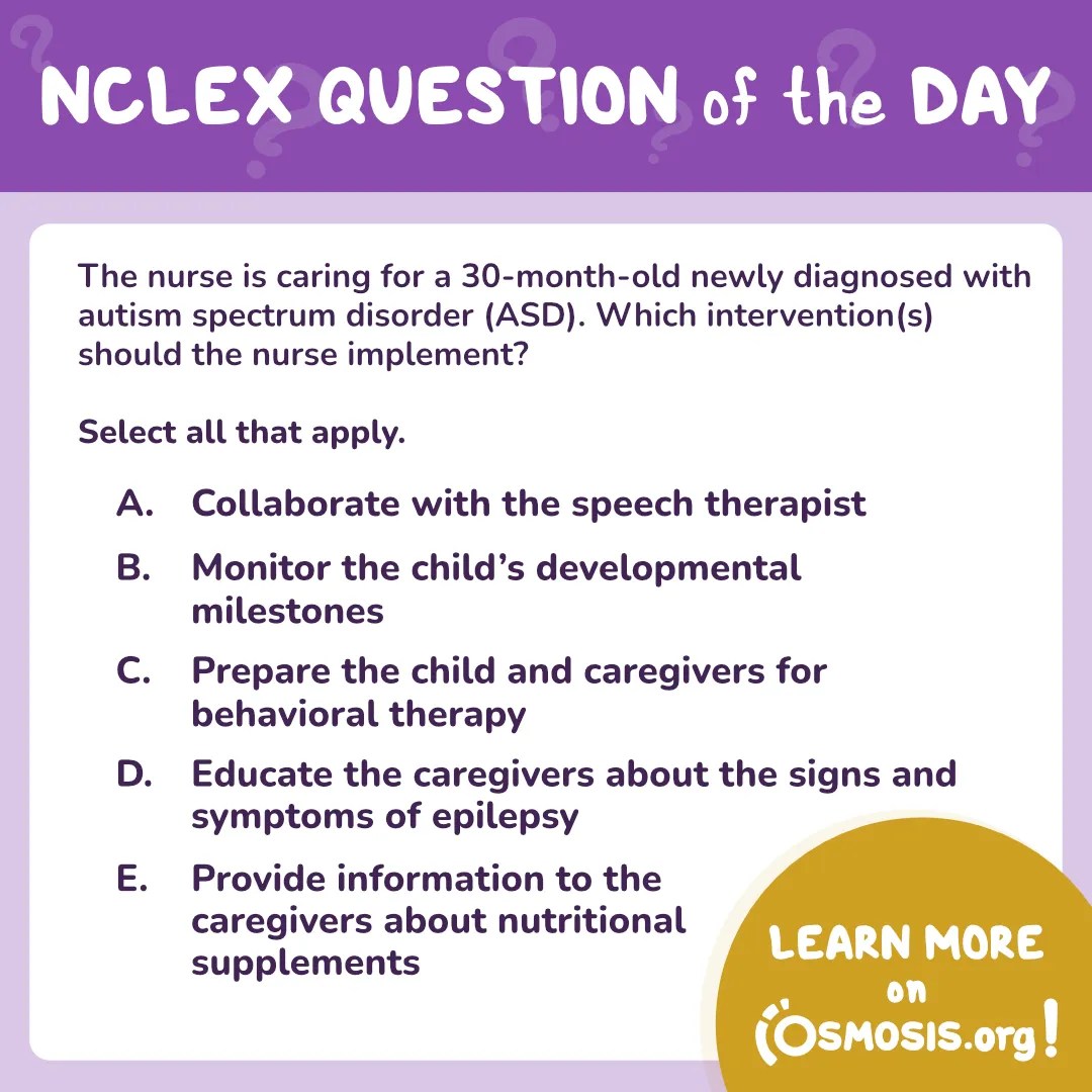 NCLEX-RN® Question of the Day: Autism Spectrum Disorder (ASD)