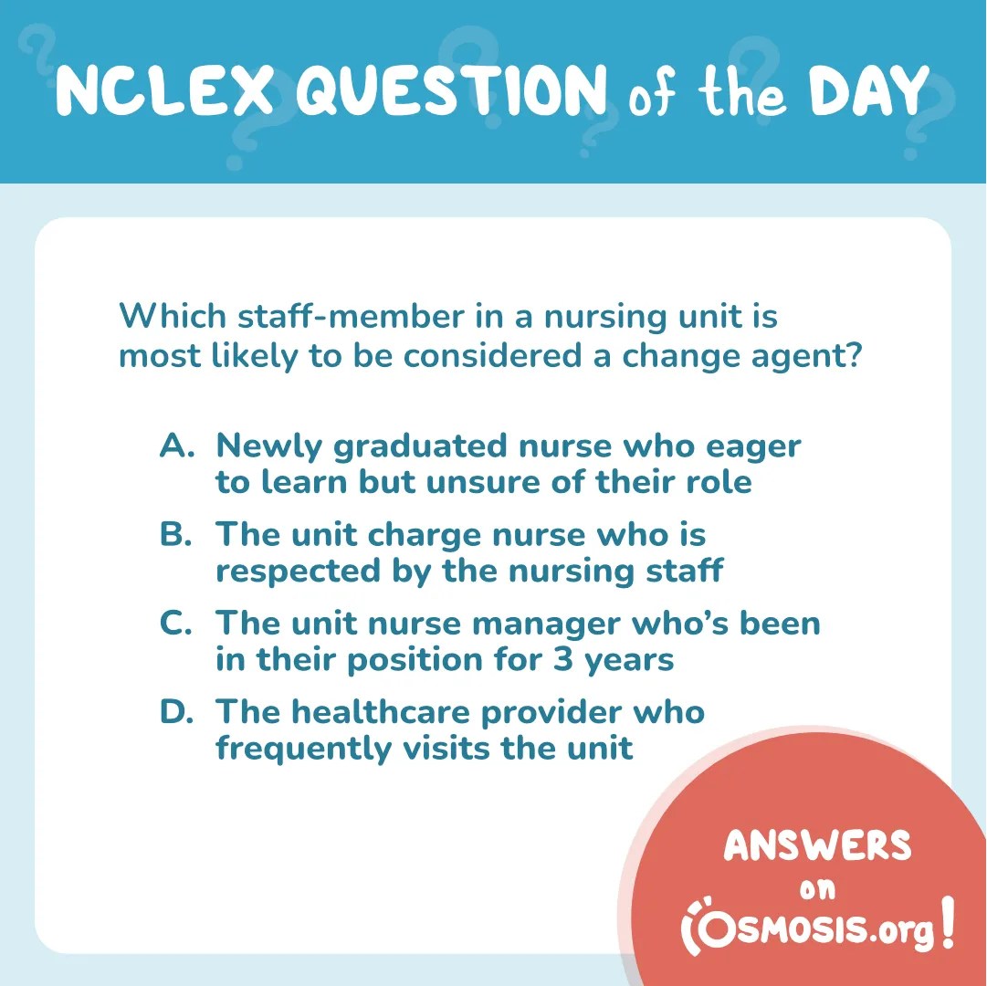 NCLEX-RN® Question of the Day: Change agent