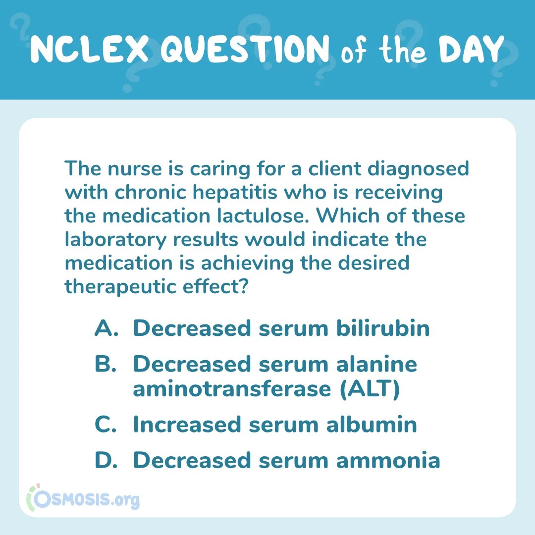 NCLEX-RN® Question of the Day: Lactulose for chronic hepatitis