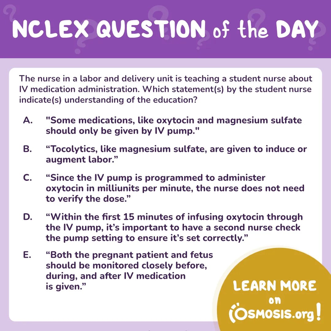 NCLEX-RN® Question of the Day: IV administration