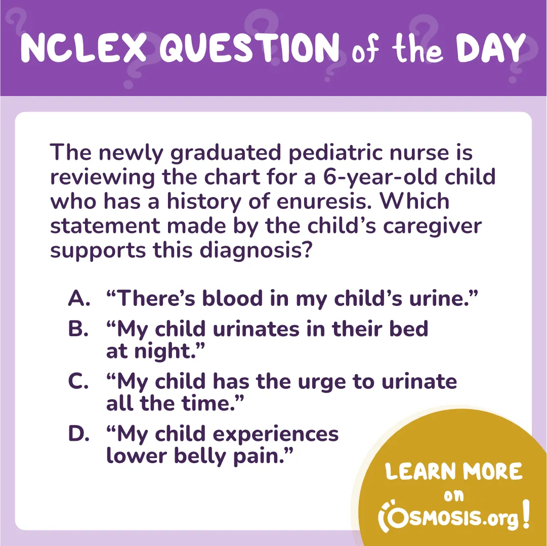 NCLEX-RN® Question of the Day: Enuresis