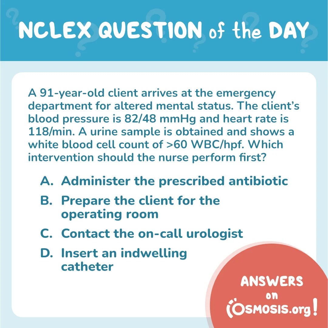 NCLEX-RN® Question of the Day: Altered mental state with high white blood count