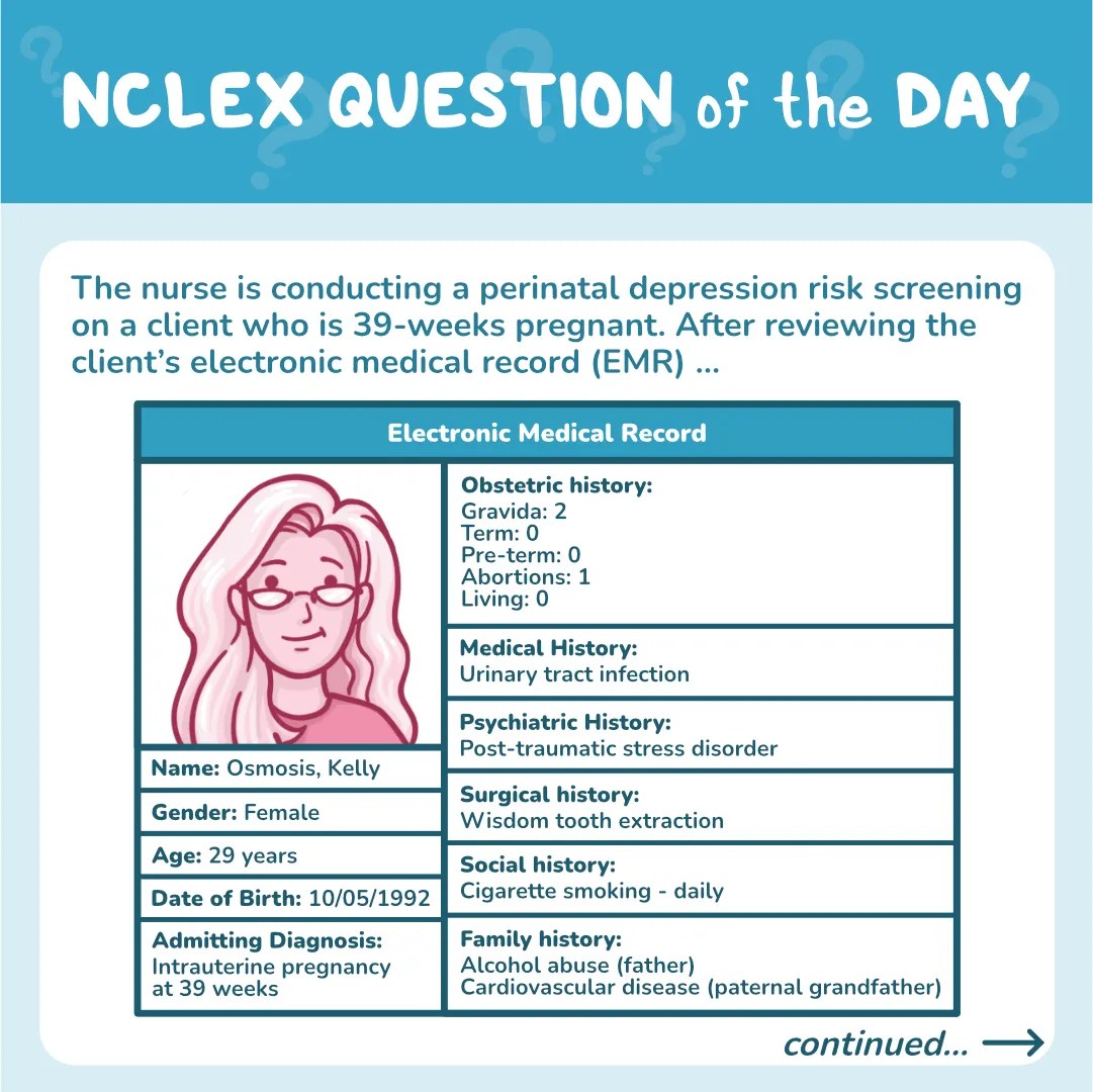NCLEX-RN® Question of the Day: Perinatal depression risk screening