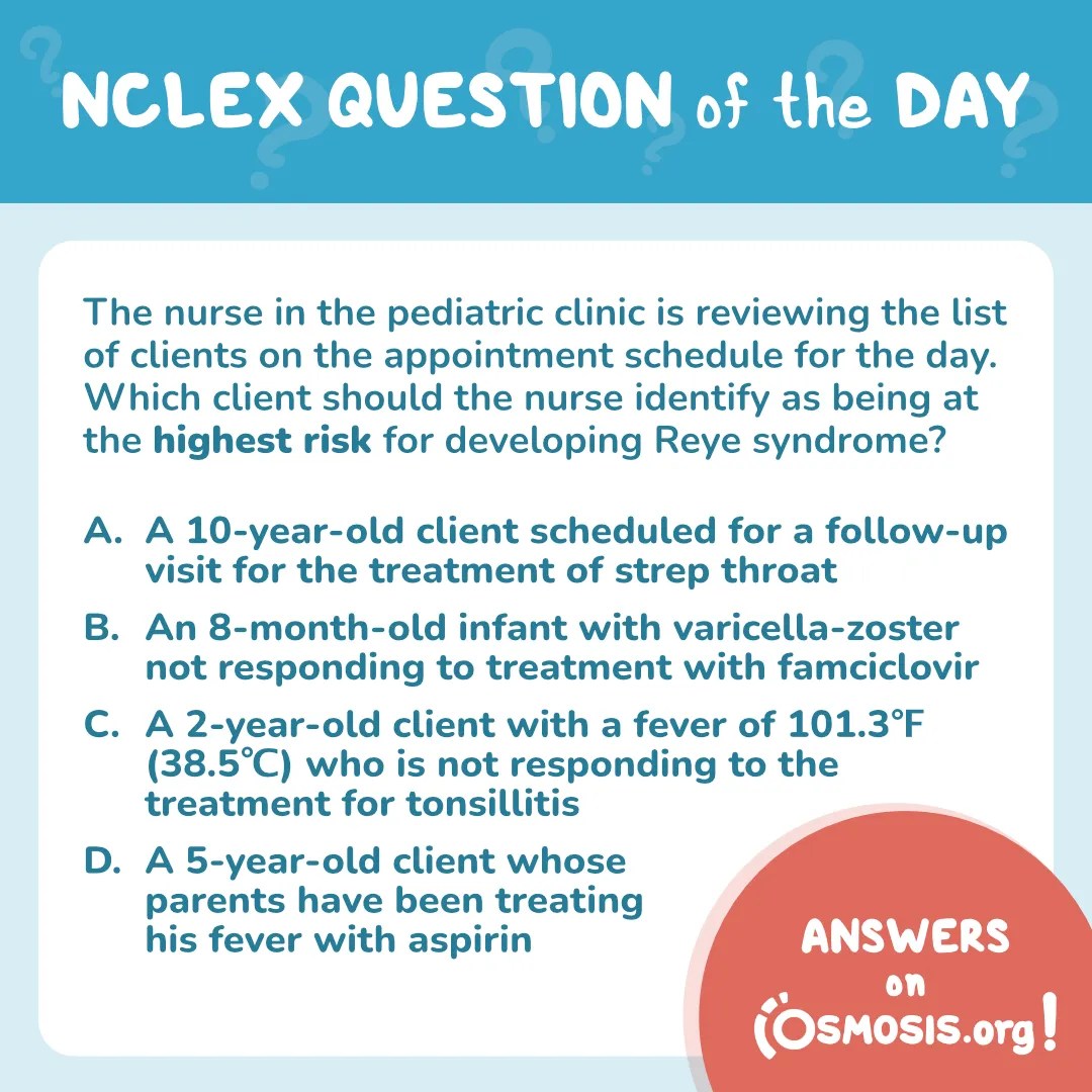 NCLEX-RN® Question of the Day: Reye syndrome risk