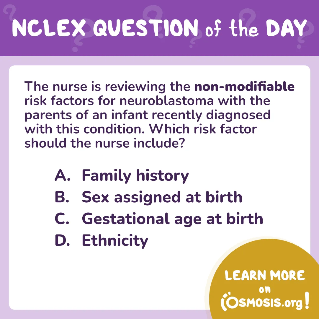 NCLEX-RN® Question of the Day: Non-modifiable risk factors