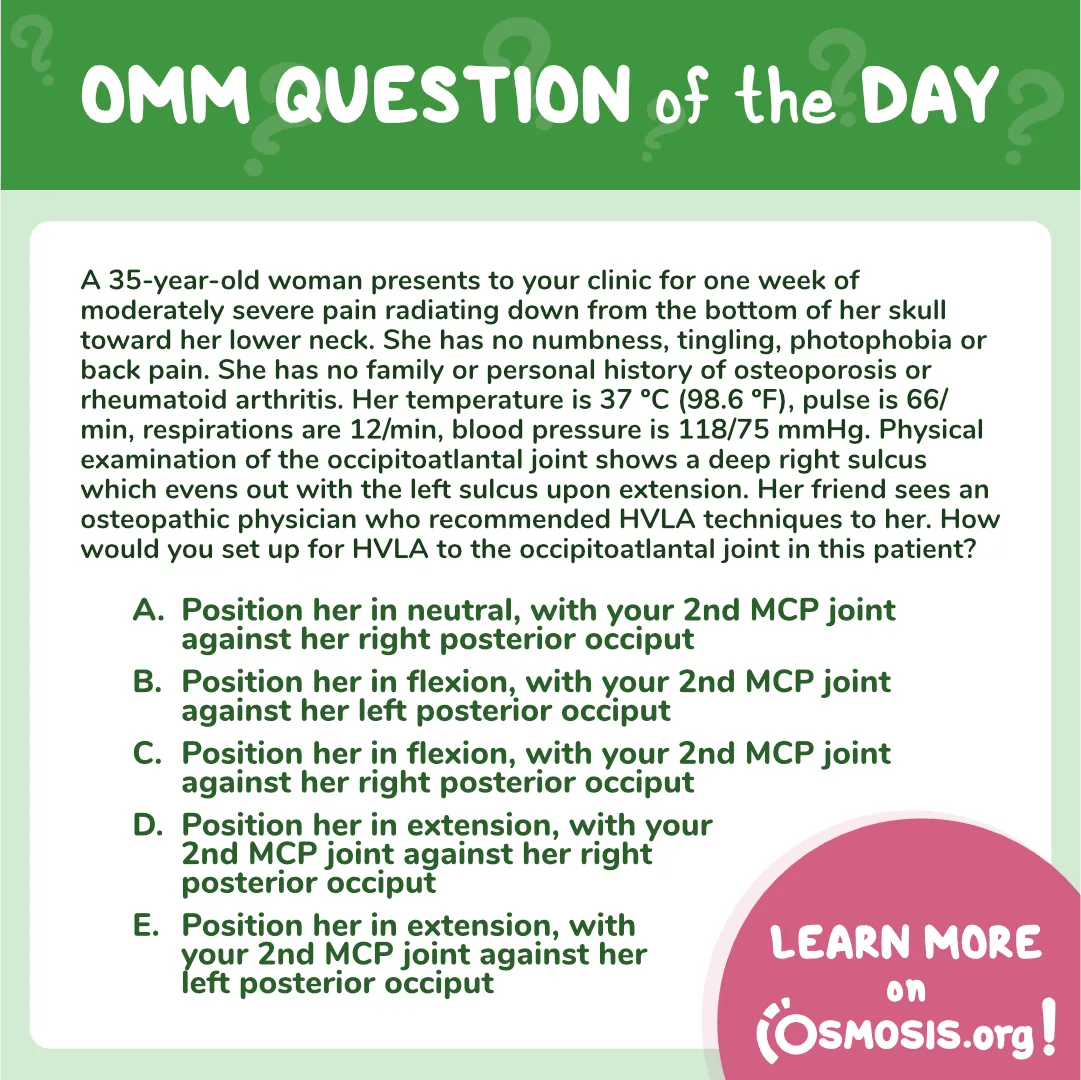 OMM Question of the Day: OA HVLA