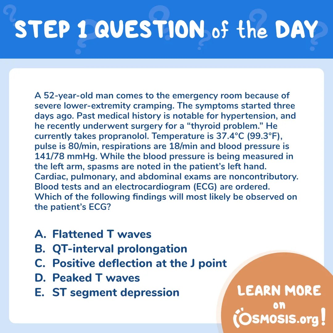 USMLE® Step 1 Question of the Day: Severe Lower-Extremity Cramping