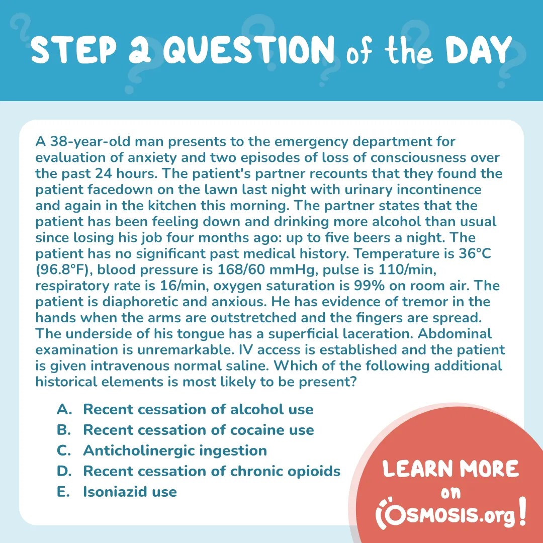 USMLE® Step 2 Question of the Day: Focused history
