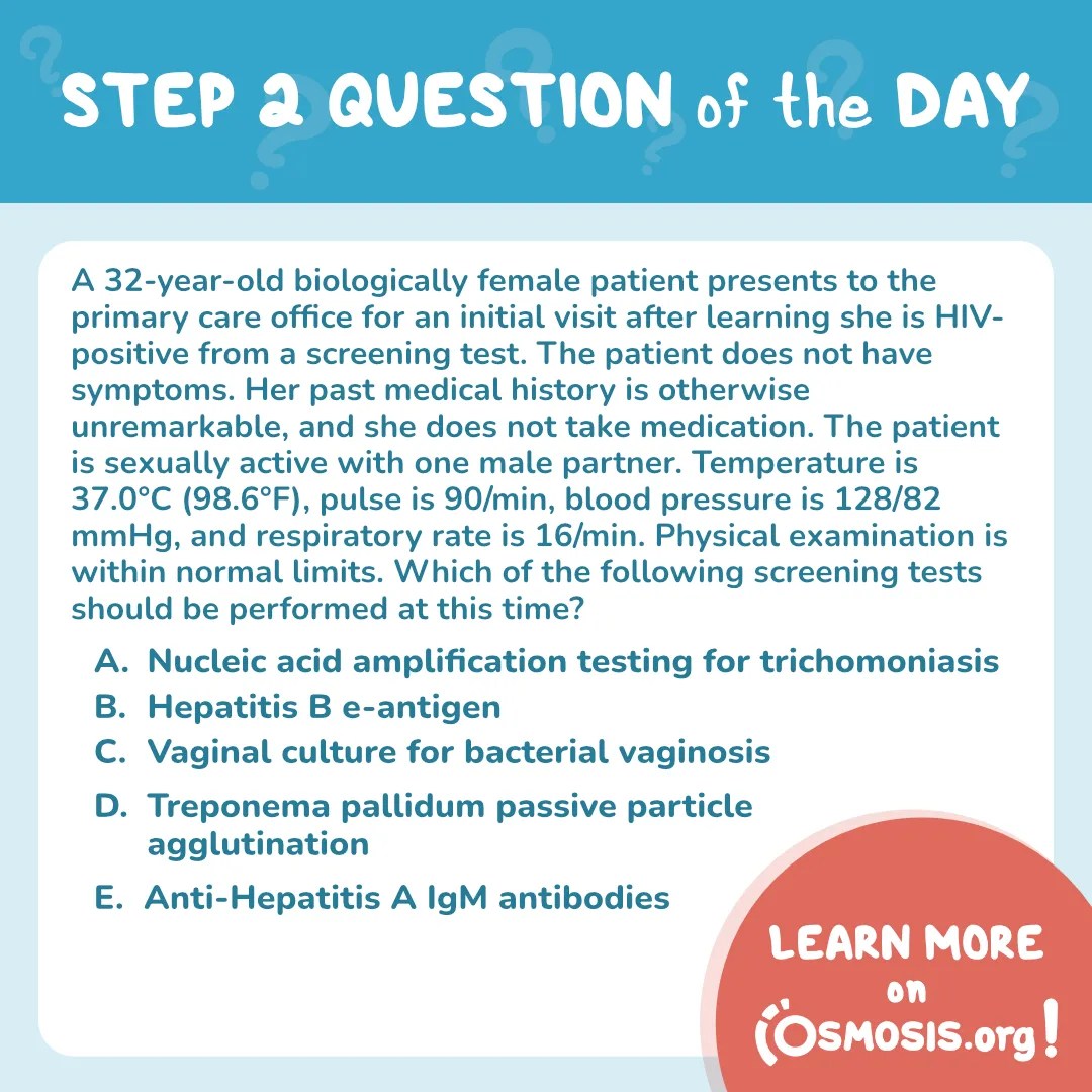 USMLE® Step 2 Question of the Day: HIV positive