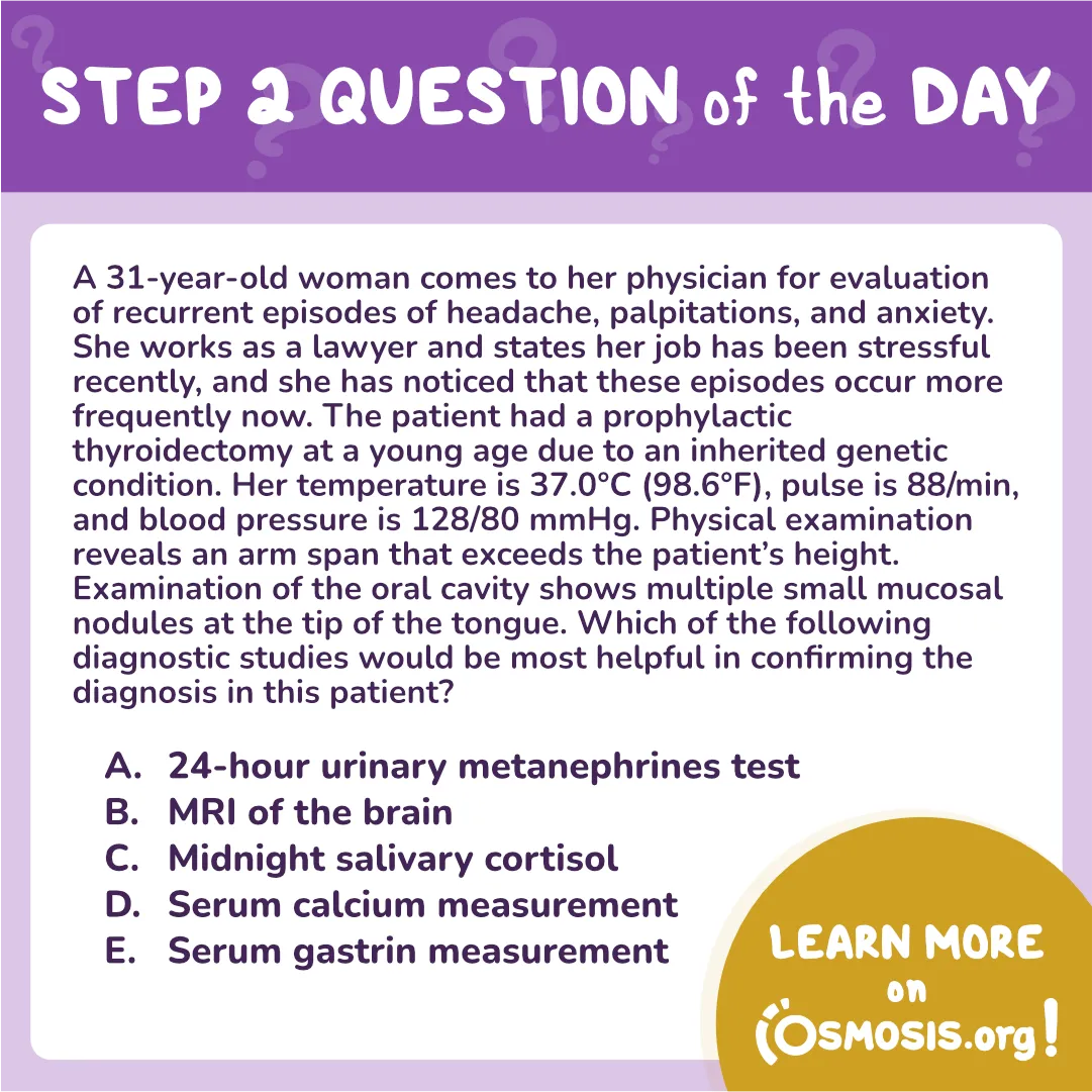 USMLE® Step 2 CK Question of the Day: Pheochromocytoma