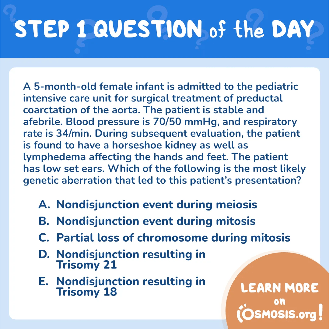 USMLE® Step 1 Question of the Day: Turner syndrome
