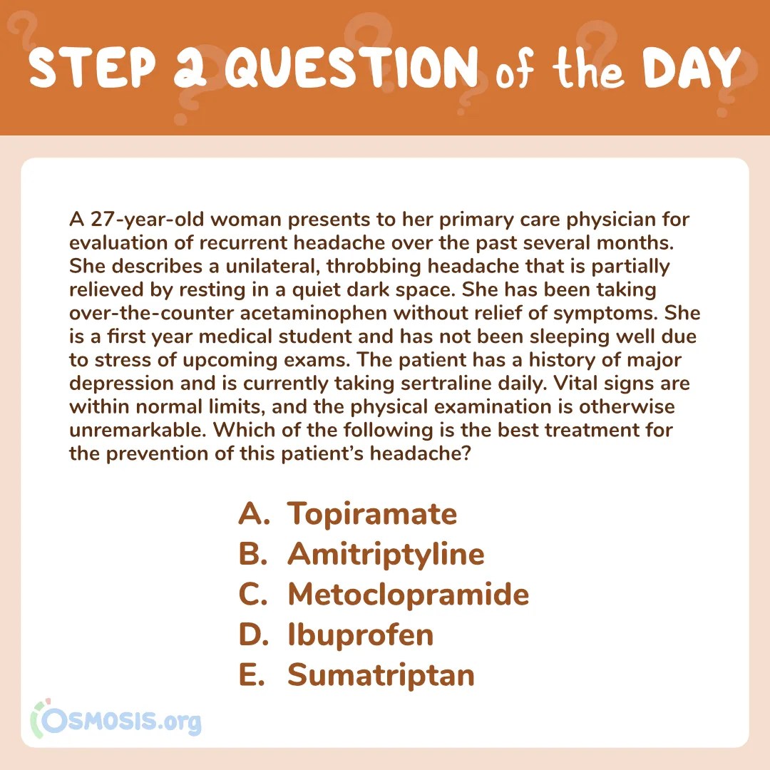 USMLE® Step 2 CK Question of the Day: Unilateral Headache With Photophobia