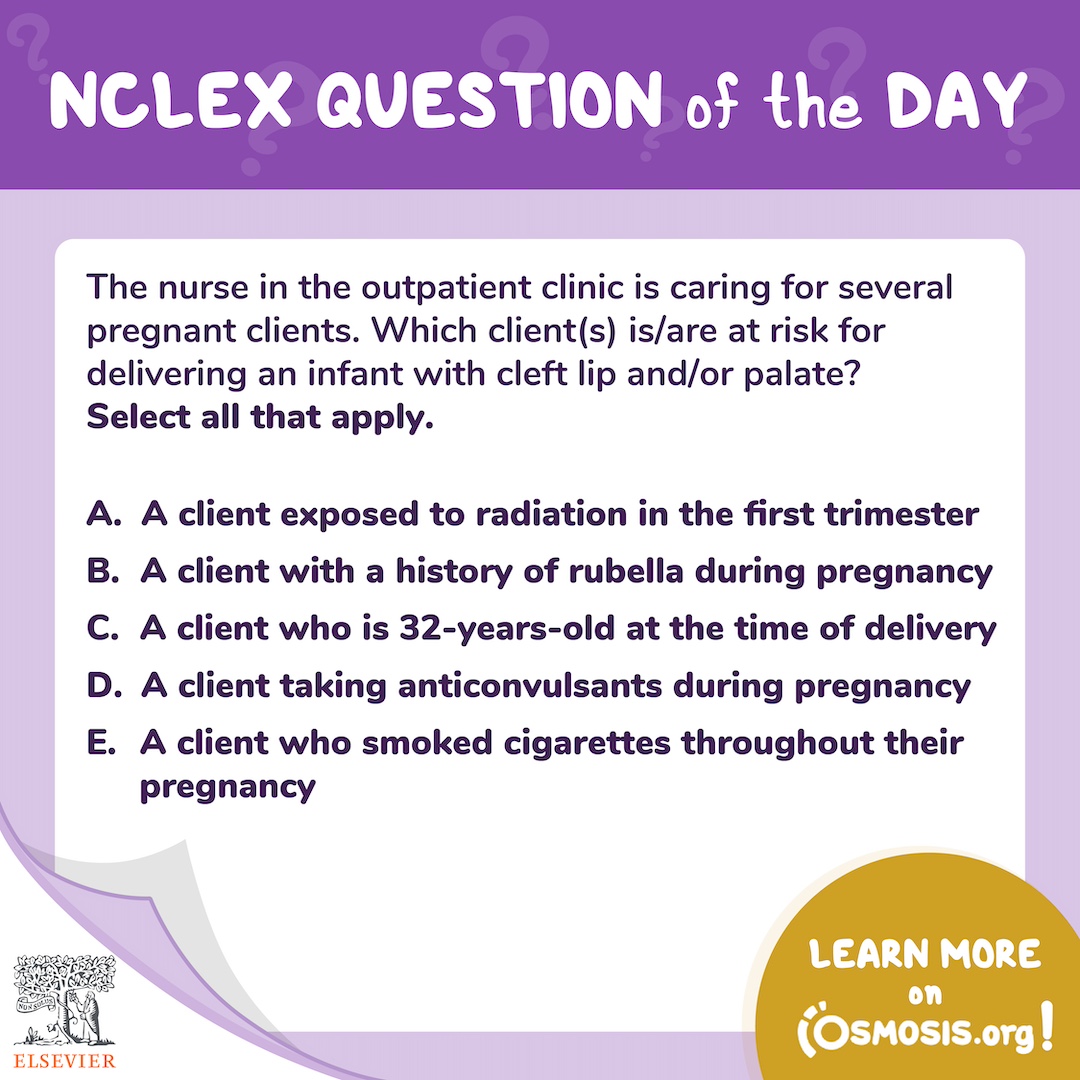NCLEX-RN Question of the Day: Cleft lip and palate - Osmosis Blog