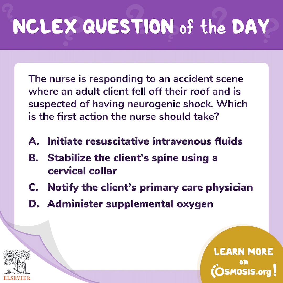 NCLEX Question of the Day Neurogenic shock