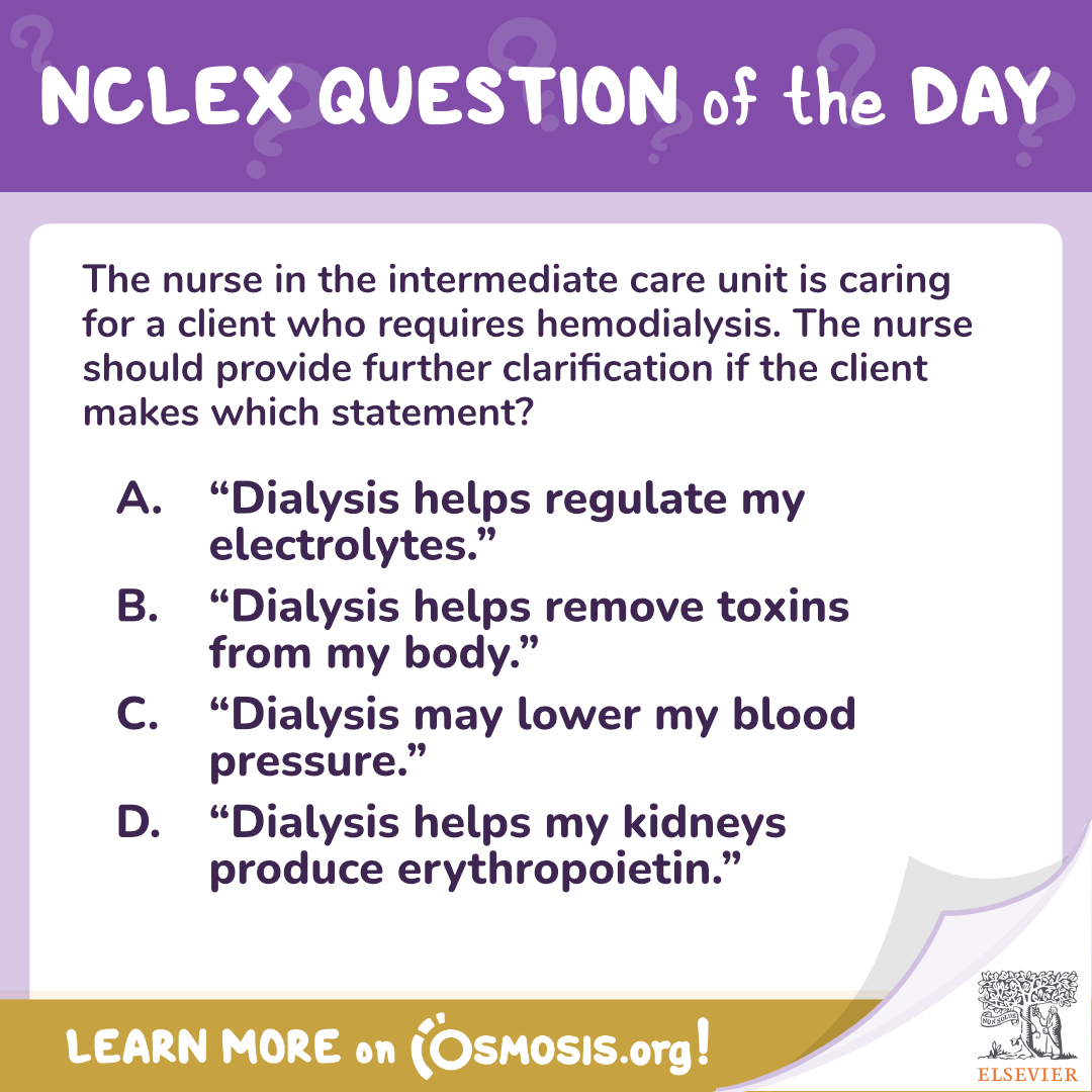 NCLEX-RN® Question of the Day: Hemodialysis