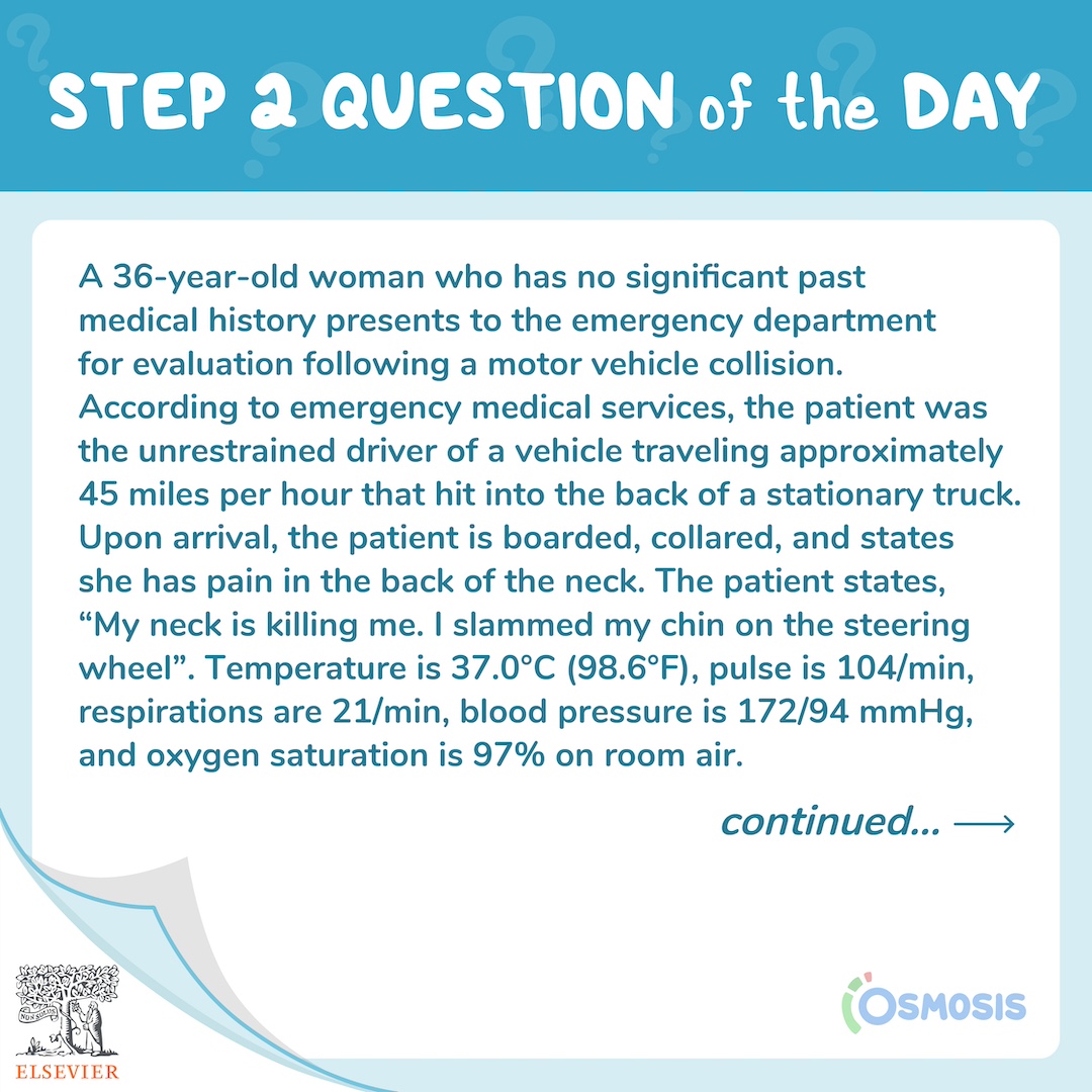 USMLE® Step 2 Question of the Day: Neck pain