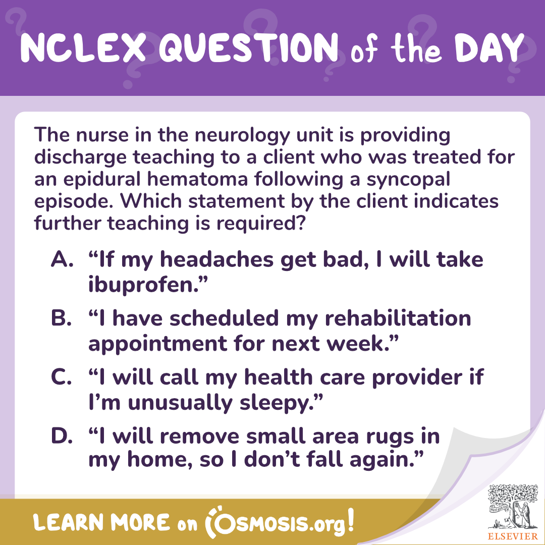 NCLEX-RN® Question of the Day: Epidural hematoma