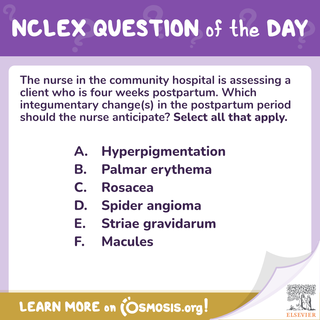 NCLEX-RN® Question of the Day: Integumentary changes