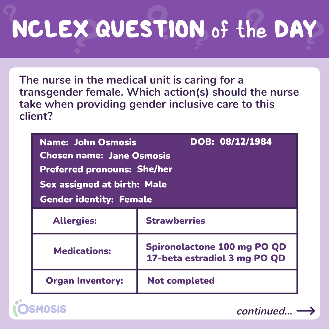 NCLEX-RN® Question of the Day: Gender-inclusive care
