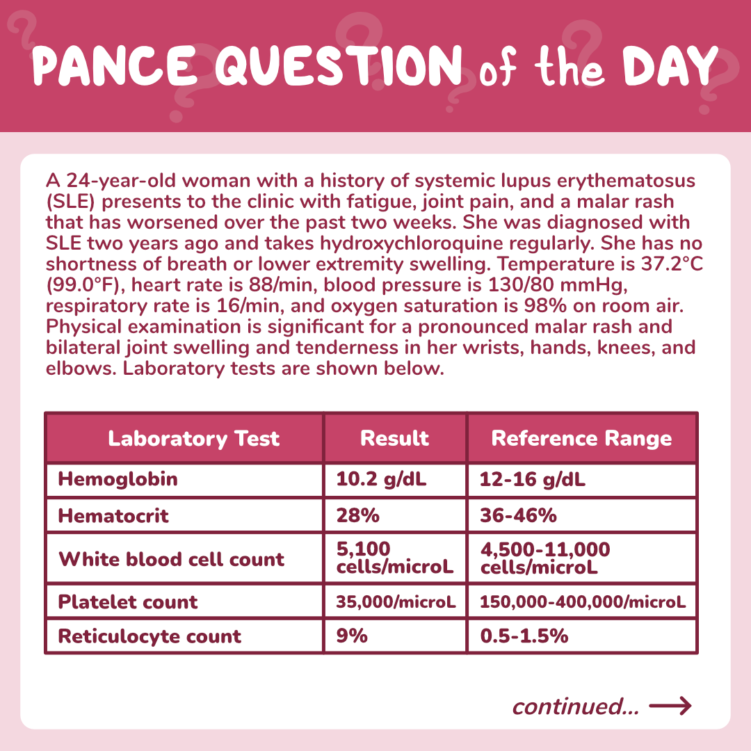 PANCE® Question of the Day: SLE management