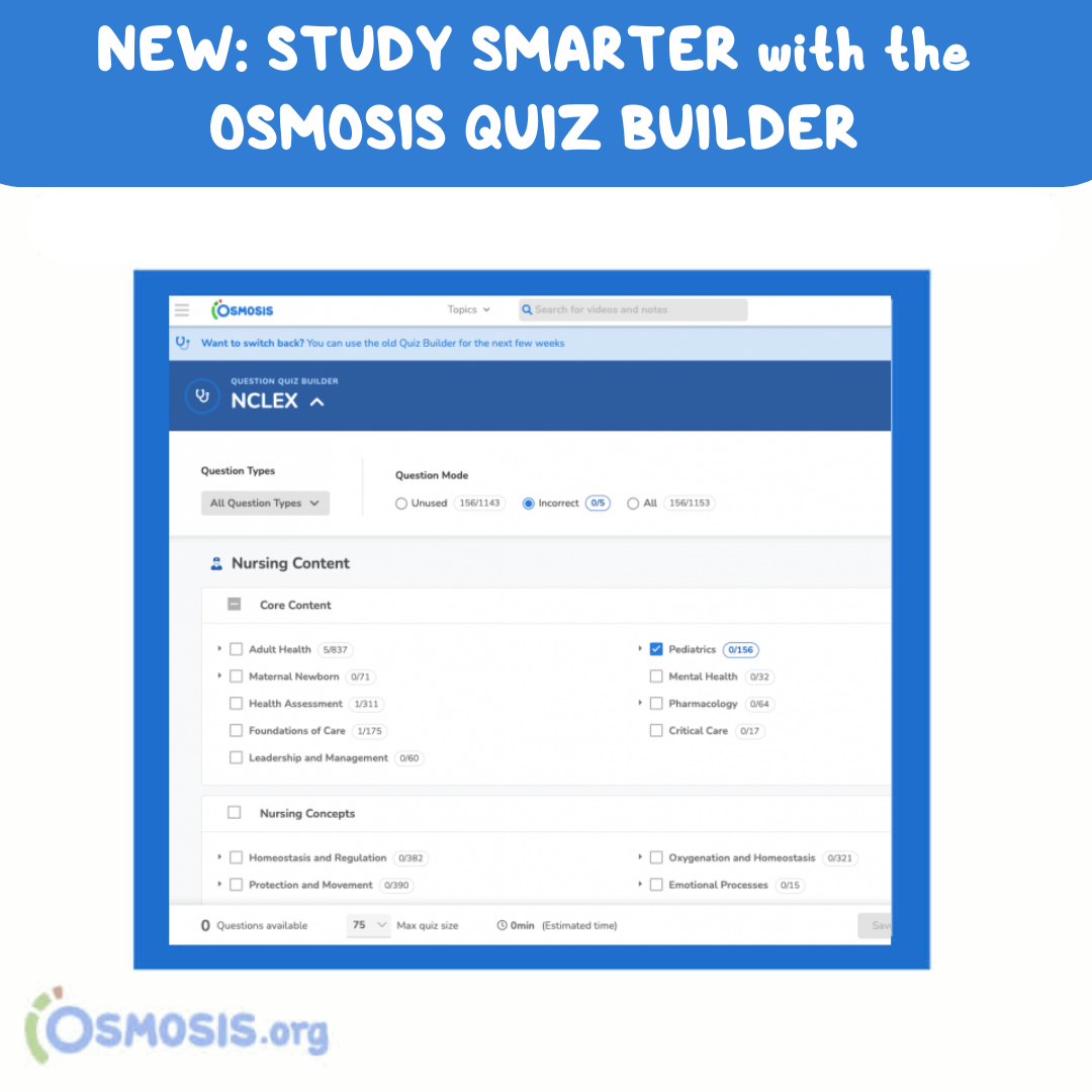 NEW: Study Smarter with the Updated Osmosis Nursing Quiz Builder