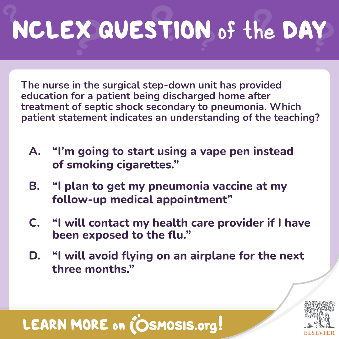 NCLEX Question of the day septic shock