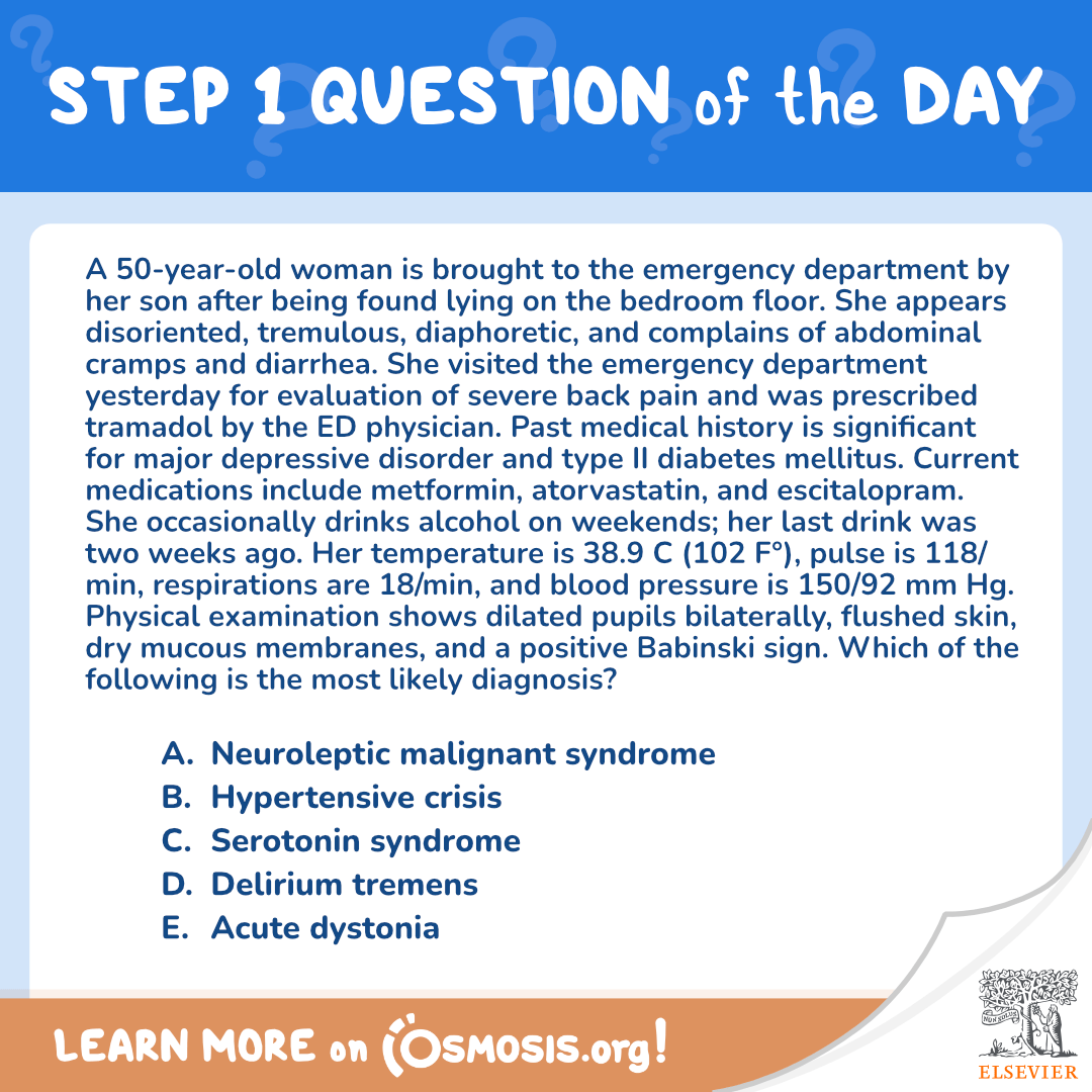USMLE® Step 1 Question of the Day: Tramadol
