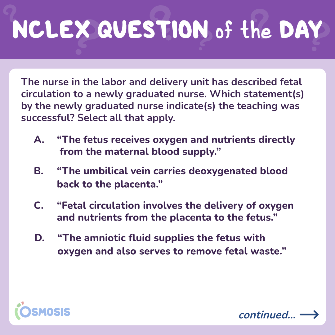NCLEX-RN® Question of the Day: Fetal circulation