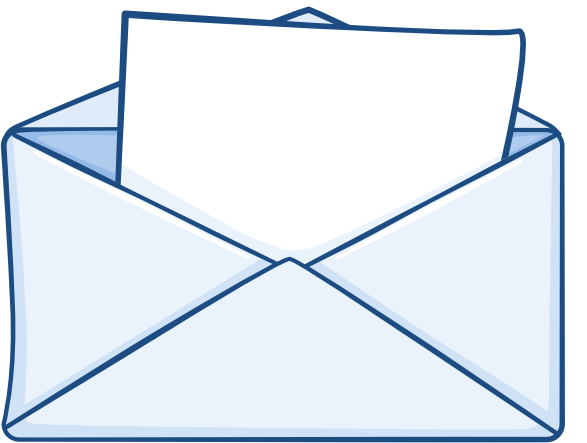 An illustration of an envelope with a document inside.