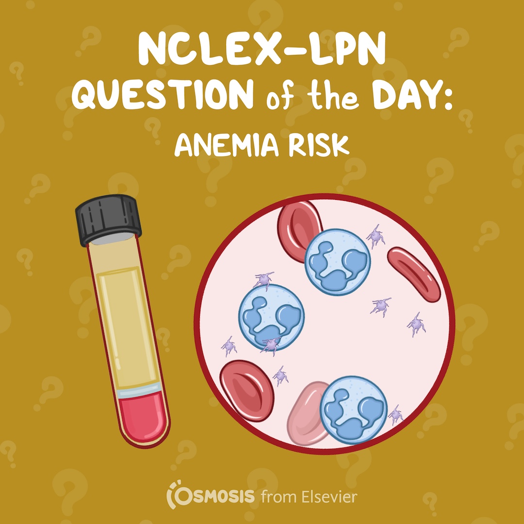 NCLEX-LPN® Question of the Day: Anemia risk